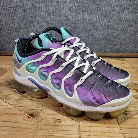 Nike Air VAPORMAX PLUS Men's 8.5 Grape Fierce-Purple Aurora Green (924453-101) - Picture 1 of 12